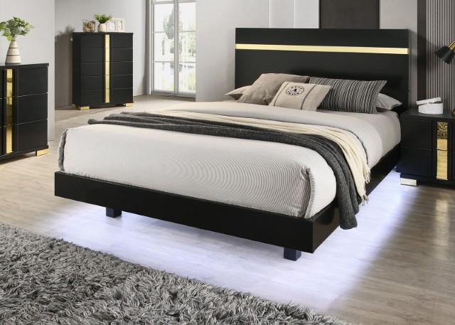 Lillestrom E.King, Queen, Full, & Full Bed Black & White - Inland Furniture (San Bernardino, CA)