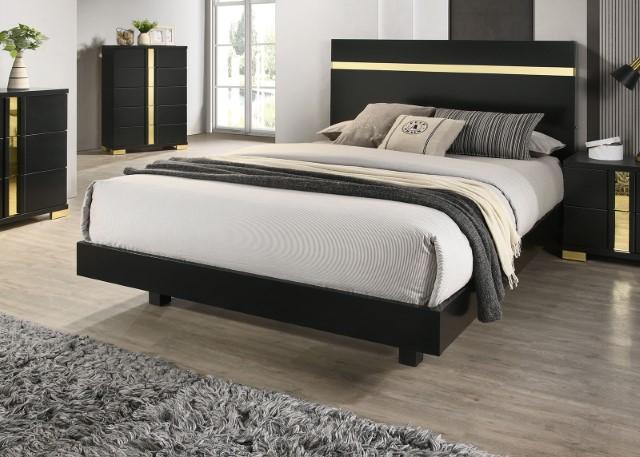 Lillestrom E.King, Queen, Full, & Full Bed Black & White - Inland Furniture (San Bernardino, CA)