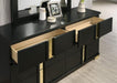 Lillestrom E.King, Queen, Full, & Full Bed Black & White - Inland Furniture (San Bernardino, CA)