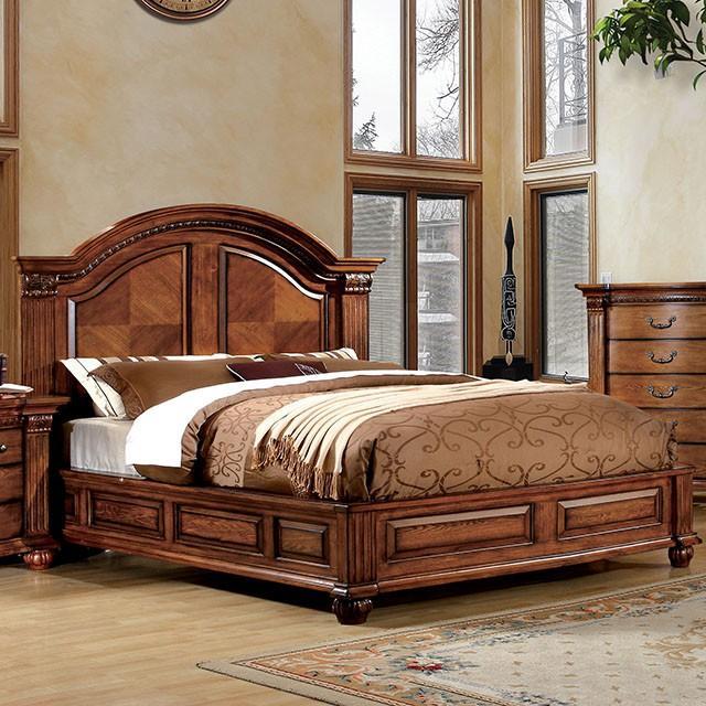 Bellagrand Bed Oak, Silver & Black - Inland Furniture (San Bernardino, CA)