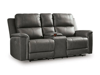 Bleckley Power Reclining Loveseat with Console - Inland Furniture (San Bernardino, CA)