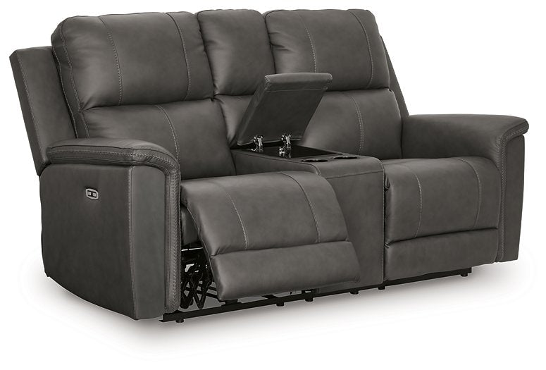 Bleckley Power Reclining Loveseat with Console - Inland Furniture (San Bernardino, CA)