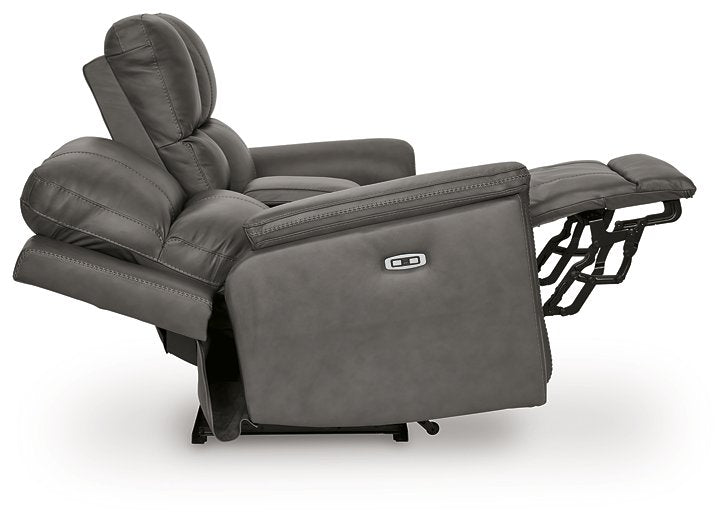 Bleckley Power Reclining Loveseat with Console - Inland Furniture (San Bernardino, CA)