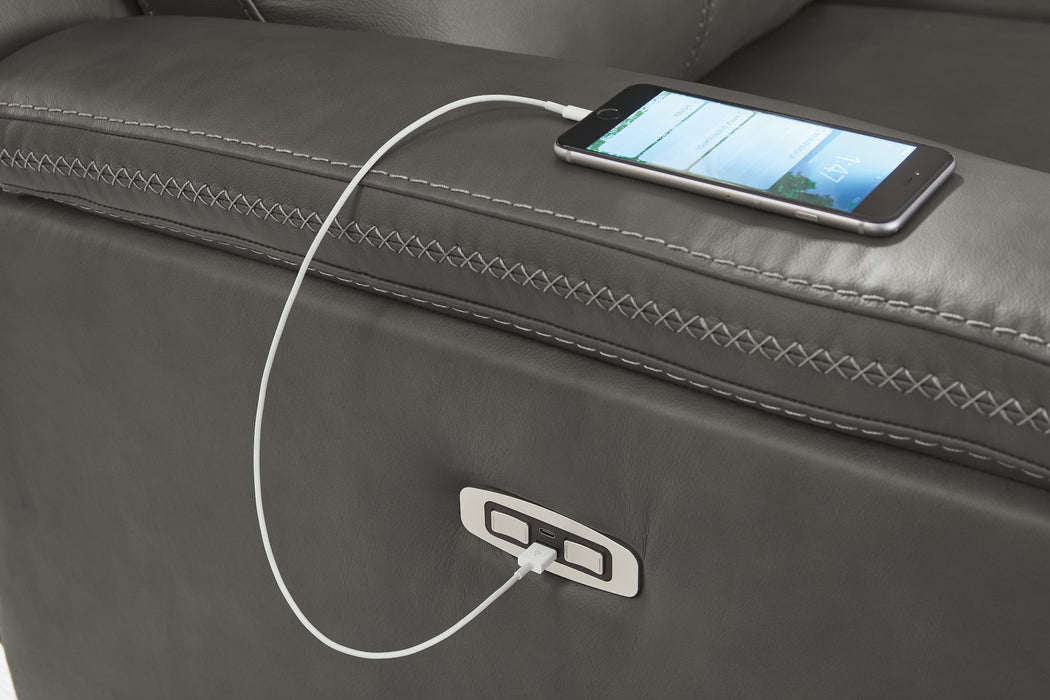 Bleckley Power Reclining Loveseat with Console - Inland Furniture (San Bernardino, CA)