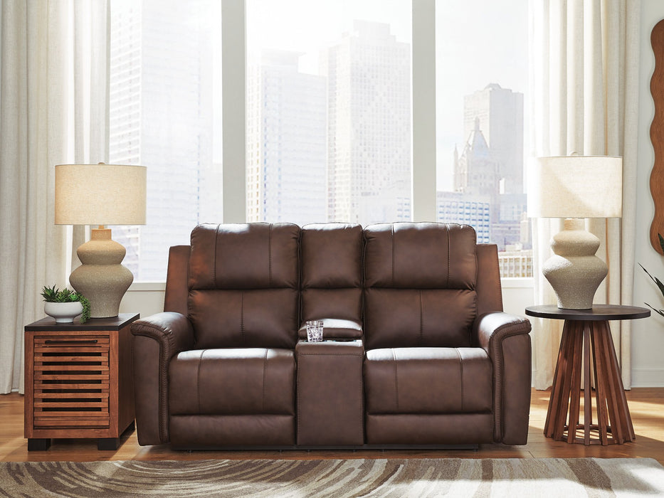 Bleckley Power Reclining Loveseat with Console - Inland Furniture (San Bernardino, CA)