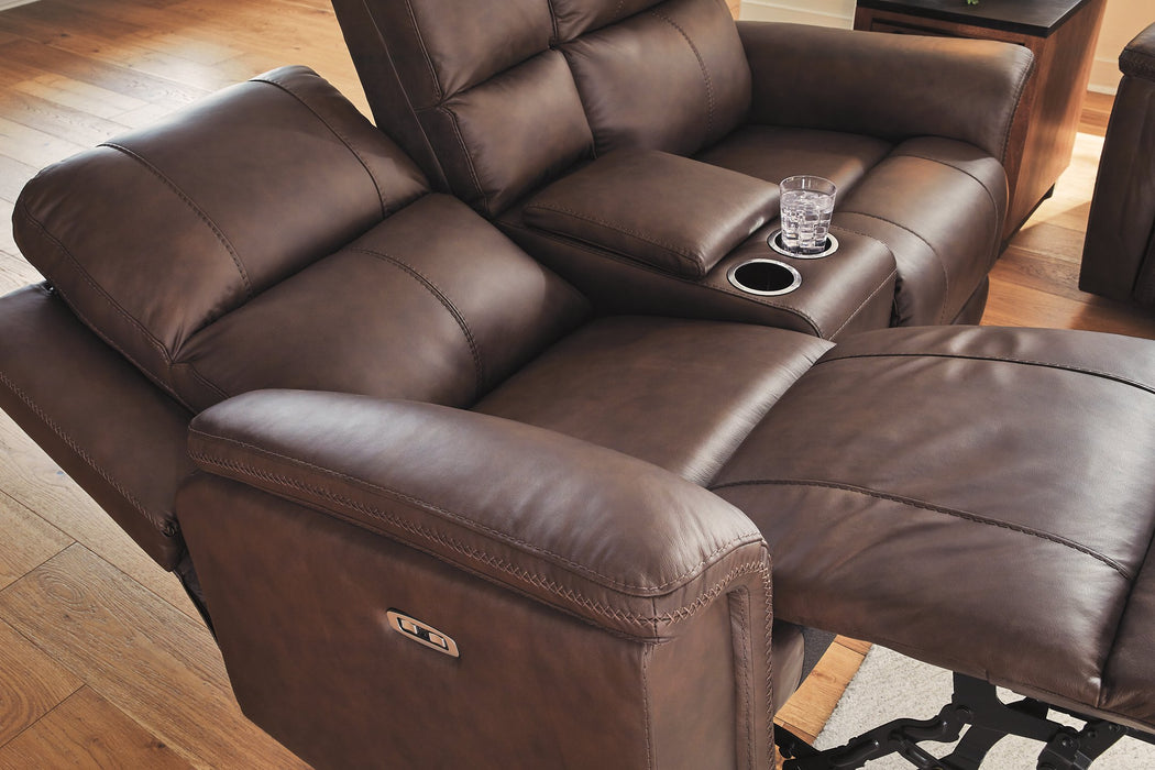 Bleckley Power Reclining Loveseat with Console - Inland Furniture (San Bernardino, CA)