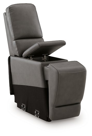 5Z - Pittson Power Reclining Sectional Loveseat with Console - Inland Furniture (San Bernardino, CA)