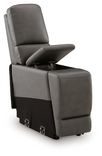 5Z - Pittson Power Reclining Sectional Loveseat with Console - Inland Furniture (San Bernardino, CA)