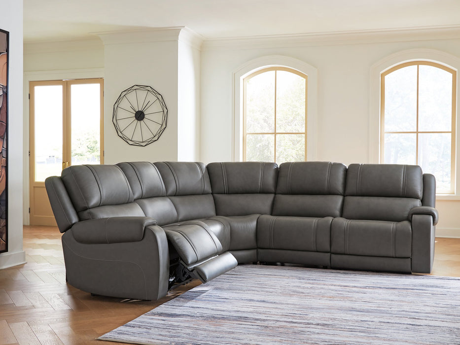 5Z - Pittson Power Reclining Sectional - Inland Furniture (San Bernardino, CA)