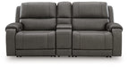 5Z - Pittson Power Reclining Sectional Loveseat with Console - Inland Furniture (San Bernardino, CA)
