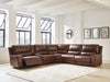 DeepWakes Reclining Sectional with Storage Console - Inland Furniture (San Bernardino, CA)