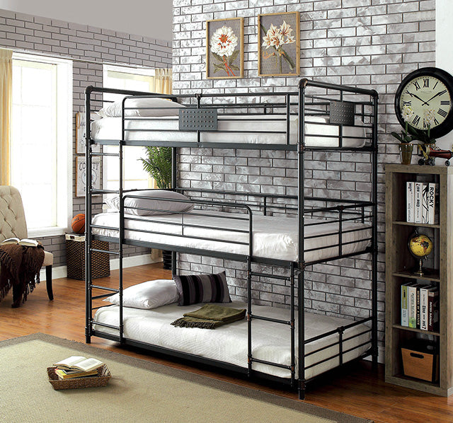 Olga I Antique Black Full/Full Bunk Bed - Inland Furniture (San Bernardino, CA)