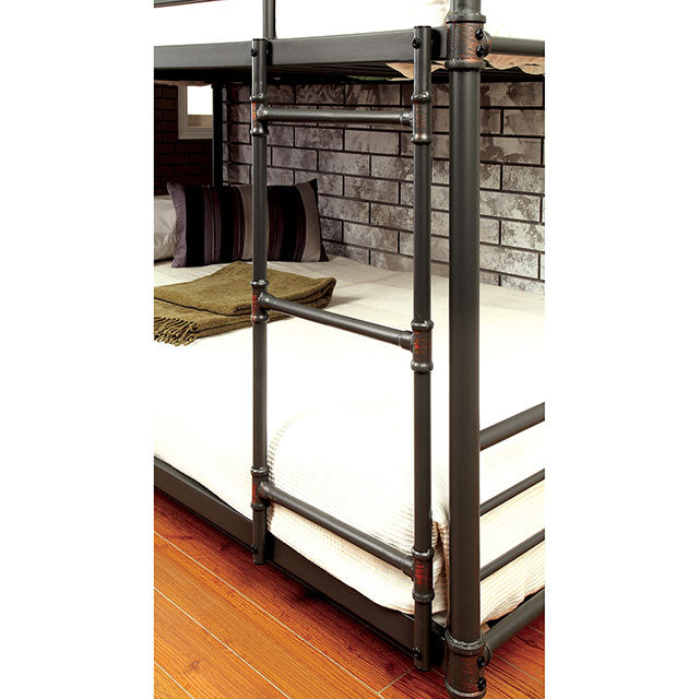 Olga I Antique Black Full/Full Bunk Bed - Inland Furniture (San Bernardino, CA)