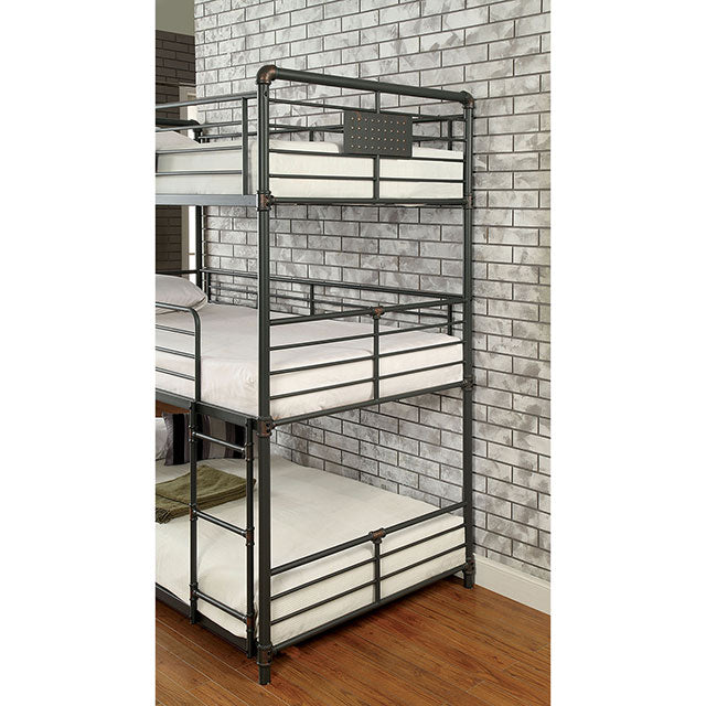 Olga I Antique Black Full/Full Bunk Bed - Inland Furniture (San Bernardino, CA)