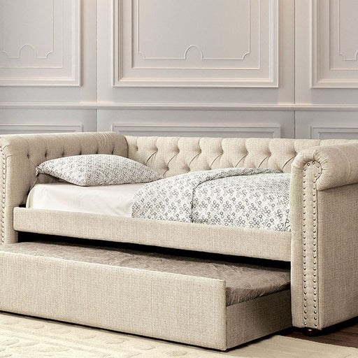 Leanna Daybed w Trundle Beige - Inland Furniture (San Bernardino, CA)