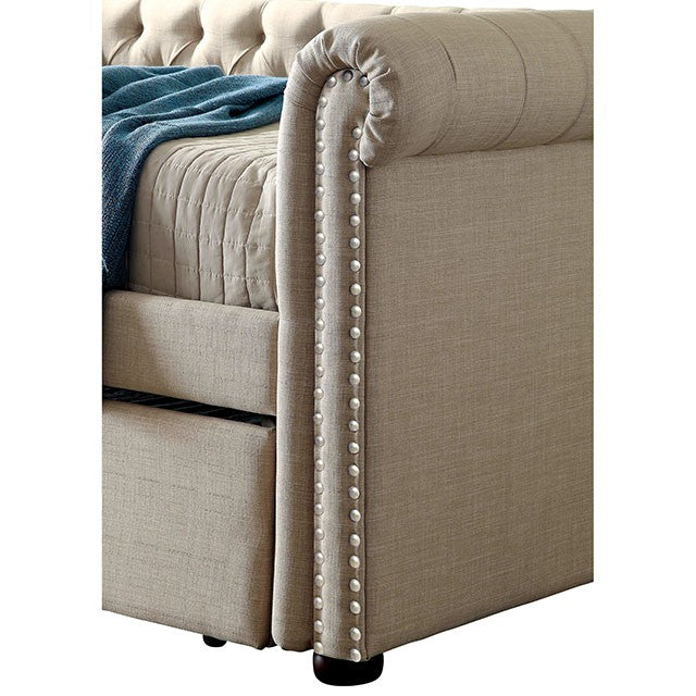 Leanna Daybed w Trundle Beige - Inland Furniture (San Bernardino, CA)