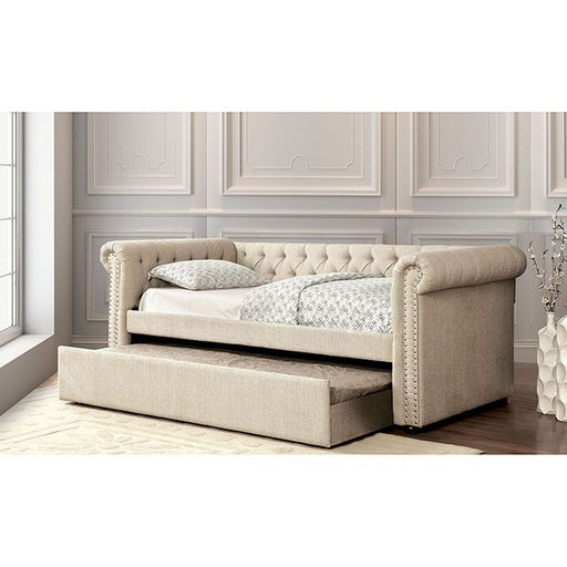 Leanna Daybed w Trundle Beige - Inland Furniture (San Bernardino, CA)