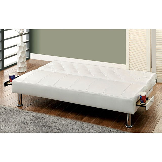 Farel Futon Sofa Red & White - Inland Furniture (San Bernardino, CA)