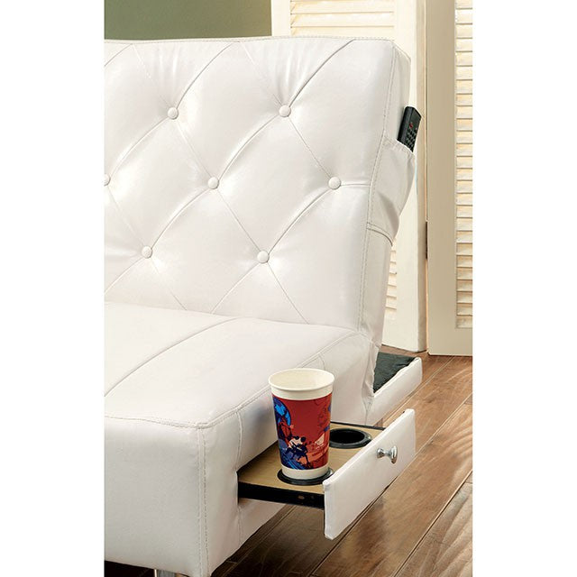 Farel Futon Sofa Red & White - Inland Furniture (San Bernardino, CA)
