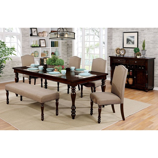 HOLCROFT Antique Cherry/Beige Bench - Inland Furniture (San Bernardino, CA)