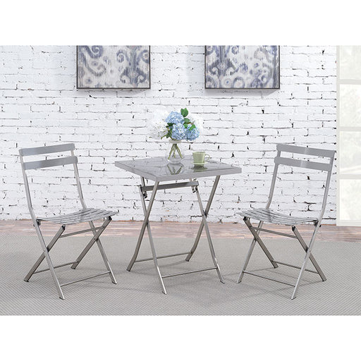 Lilah Stainless Folding Table - Inland Furniture (San Bernardino, CA)