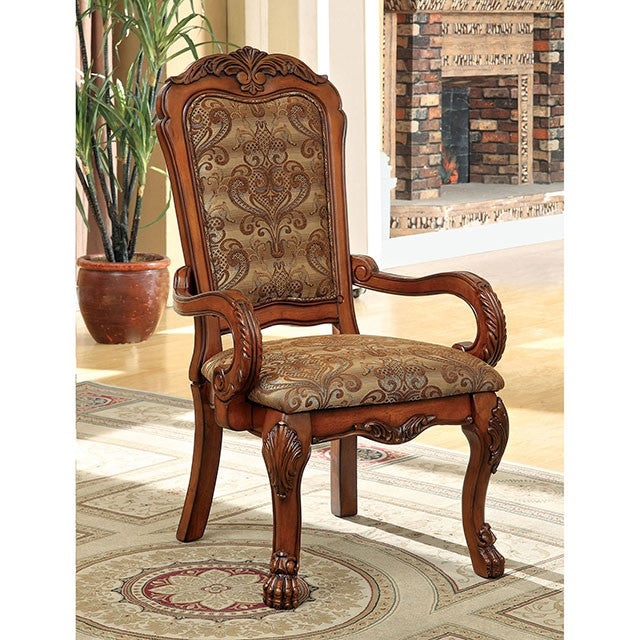Medieve Antique Oak Arm Chair (2/CTN) - Inland Furniture (San Bernardino, CA)