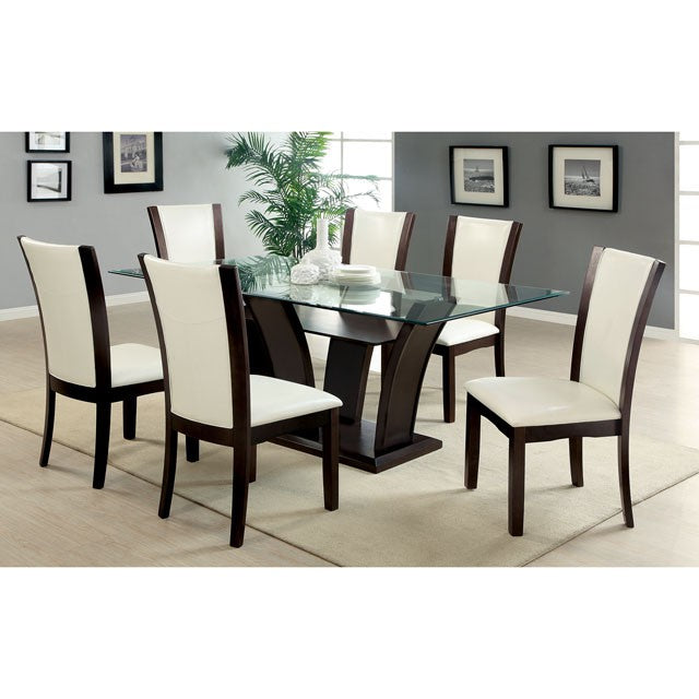 Manhattan I Dark Cherry/White Side Chair, White (2/CTN) - Inland Furniture (San Bernardino, CA)