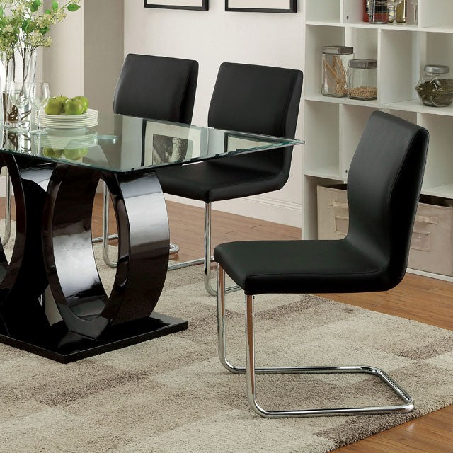 Lodia 7 Pc Dining Table Set Black - Inland Furniture (San Bernardino, CA)