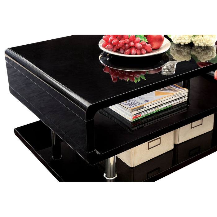 Ninove Black/Chrome End Table - Inland Furniture (San Bernardino, CA)