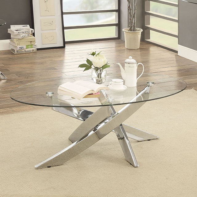 LAILA Chrome Coffee Table - Inland Furniture (San Bernardino, CA)