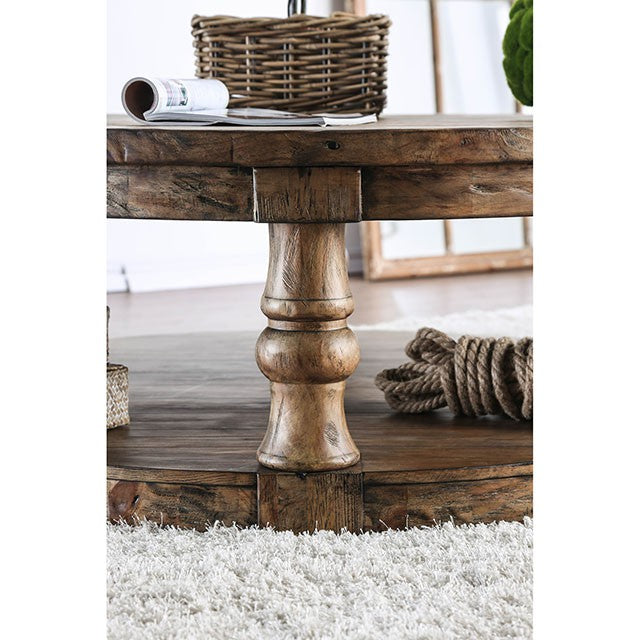 Mika Antique Oak End Table - Inland Furniture (San Bernardino, CA)