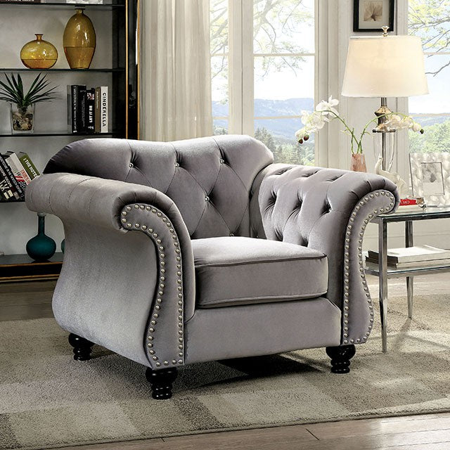 Jolanda Chair Blue & Grey - Inland Furniture (San Bernardino, CA)