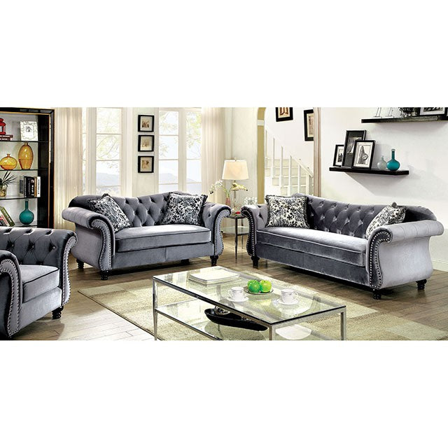 Jolanda Chair Blue & Grey - Inland Furniture (San Bernardino, CA)