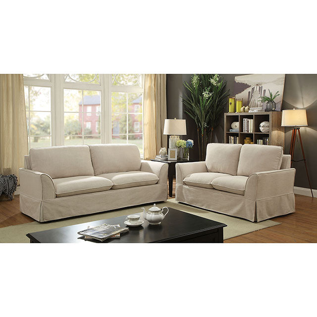 Maxine Love Seat Beige - Inland Furniture (San Bernardino, CA)