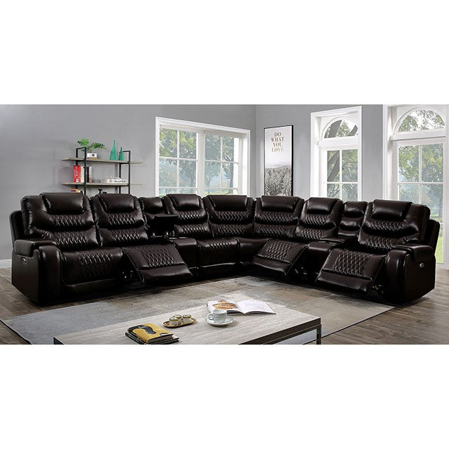 Mariah Power Sectional Brown - Inland Furniture (San Bernardino, CA)