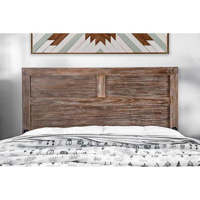 Wynton Weathered Light Oak E.King Bed - Inland Furniture (San Bernardino, CA)
