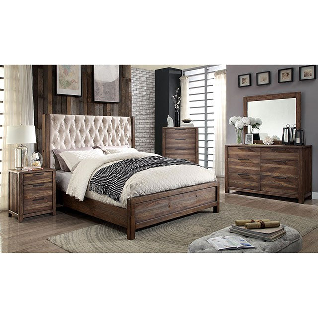 Hutchinson Rustic Natural Tone/Beige Cal.King Bed - Inland Furniture (San Bernardino, CA)
