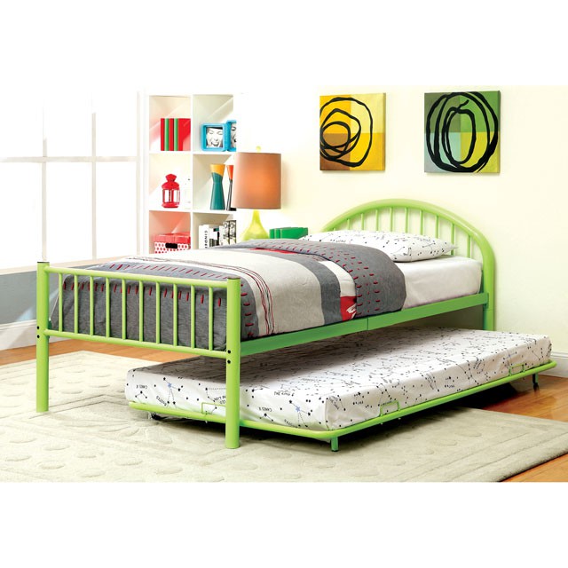 Rainbow Full Bed Black, White, Silver, Black, & Green - Inland Furniture (San Bernardino, CA)