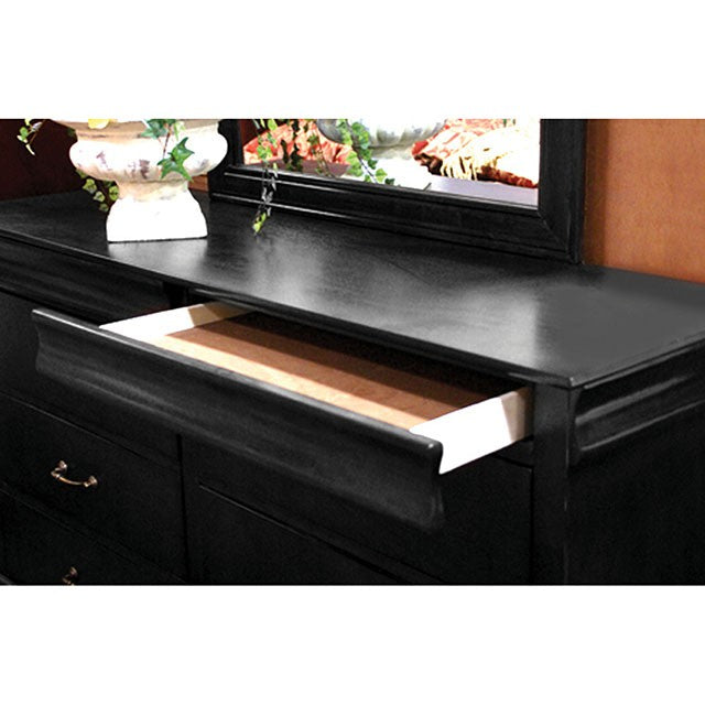 Louis Philippe Cal.King Bed Black & Grey - Inland Furniture (San Bernardino, CA)