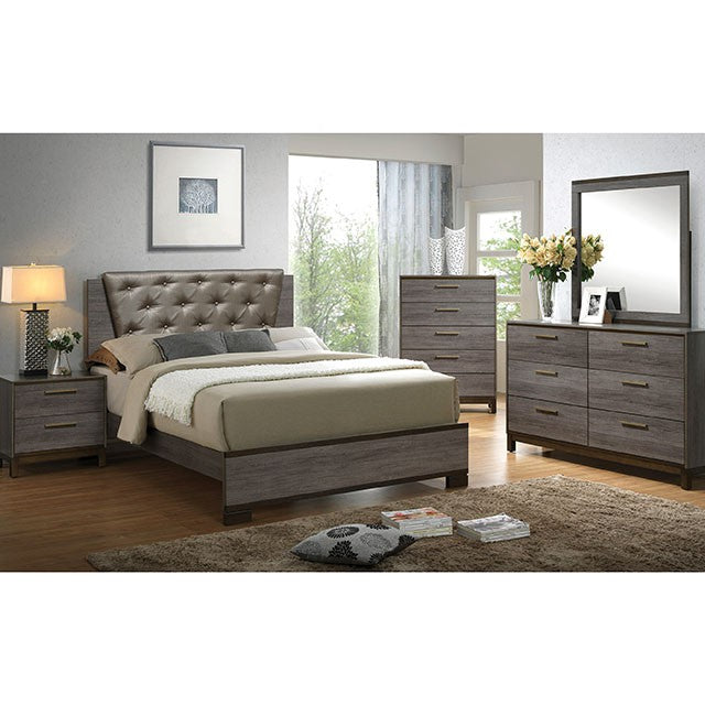 MANVEL Two-Tone Antique Gray Night Stand - Inland Furniture (San Bernardino, CA)