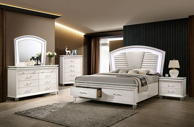 Maddie Bed White & Silver - Inland Furniture (San Bernardino, CA)