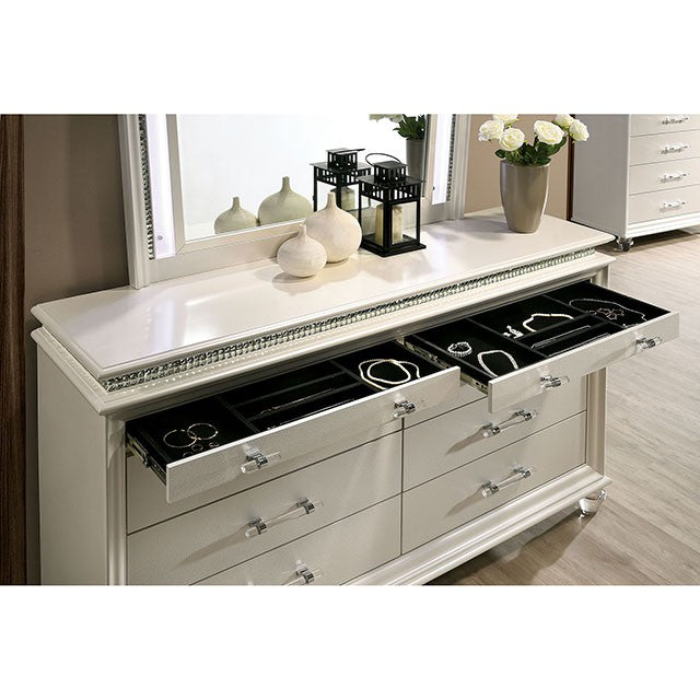 Maddie Bed White & Silver - Inland Furniture (San Bernardino, CA)