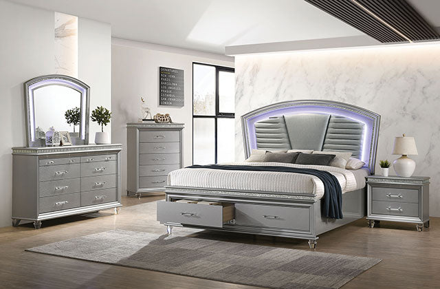 Maddie Bed White & Silver - Inland Furniture (San Bernardino, CA)