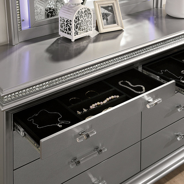 Maddie Bed White & Silver - Inland Furniture (San Bernardino, CA)