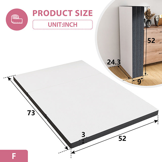 Hollyhock 3" Full Tri-Fold Memory Foam Topper - Inland Furniture (San Bernardino, CA)