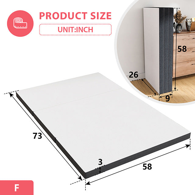 Hollyhock 3" Queen Tri-Fold Memory Foam Topper - Inland Furniture (San Bernardino, CA)