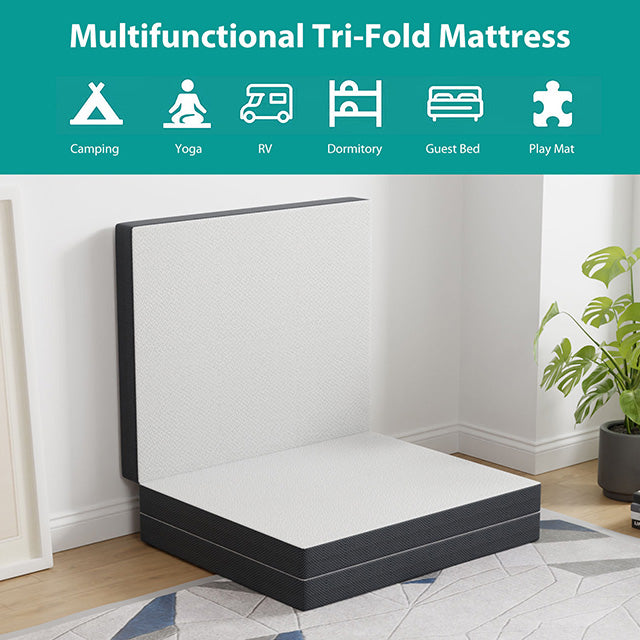 Hollyhock 4" Queen Tri-Fold Memory Foam Topper - Inland Furniture (San Bernardino, CA)