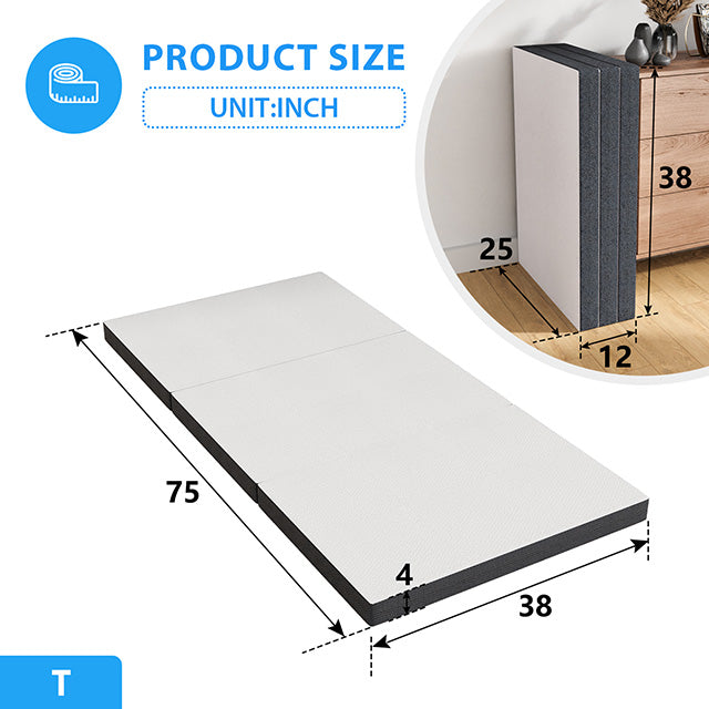Hollyhock 4" Twin Tri-Fold Memory Foam Topper - Inland Furniture (San Bernardino, CA)