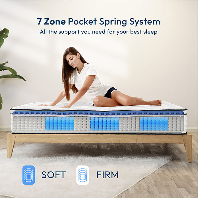 Salvia 12" Queen Hybrid Pocket Coil Mattress - Inland Furniture (San Bernardino, CA)
