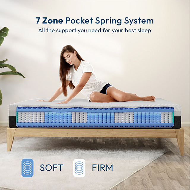 Verbena 12" Queen Hybrid Pocket Coil Mattress - Inland Furniture (San Bernardino, CA)
